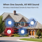 Lade das Bild in den Galerie-Viewer, 4PC Interlinked Smoke And Heat Alarms