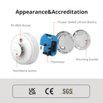 Carica l'immagine nel visualizzatore di Gallery, Rilevatore di calore Wisualarm con batteria al litio da 10 anni