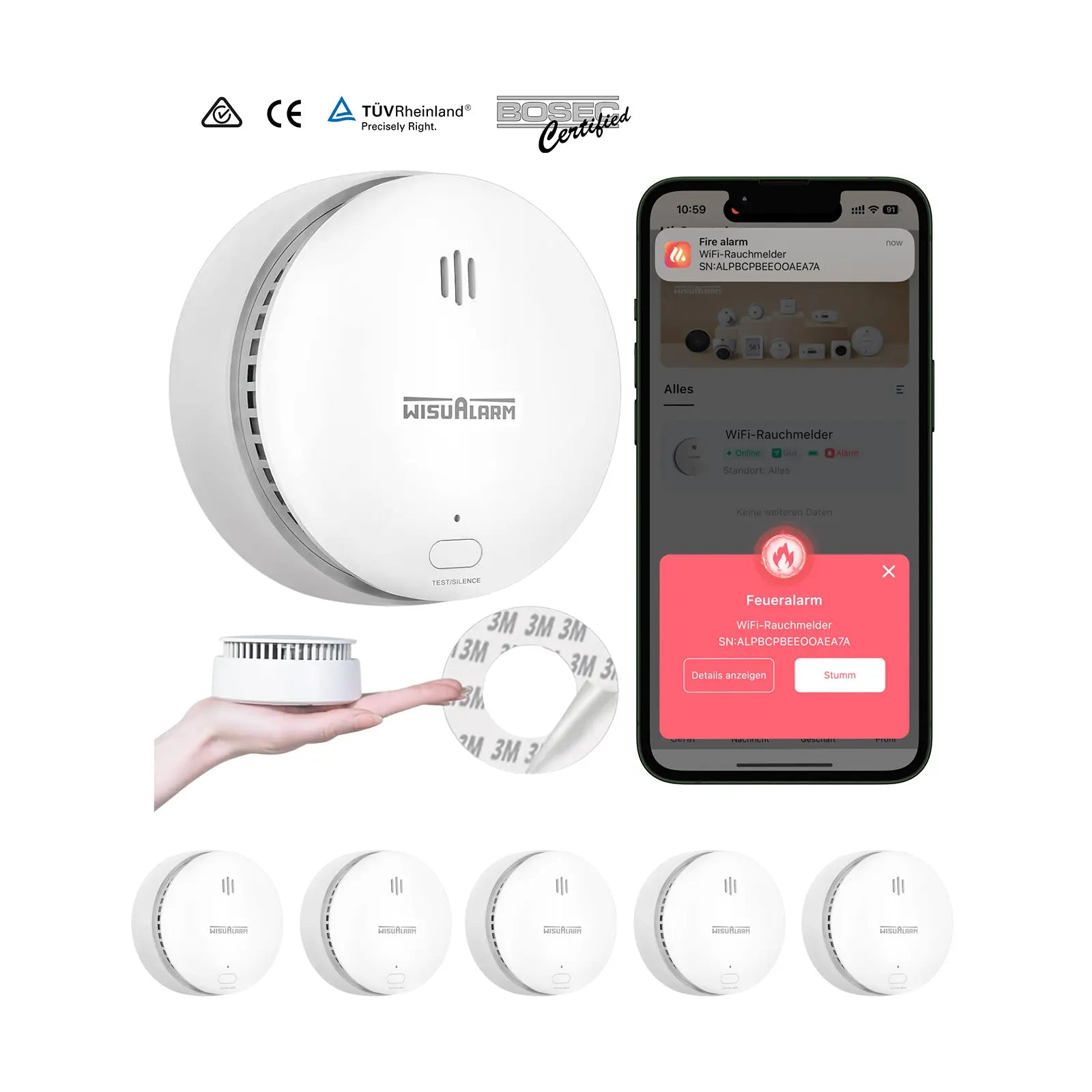DHI-HY-SA2FA 5PC WIFI Smoke alarm main pic