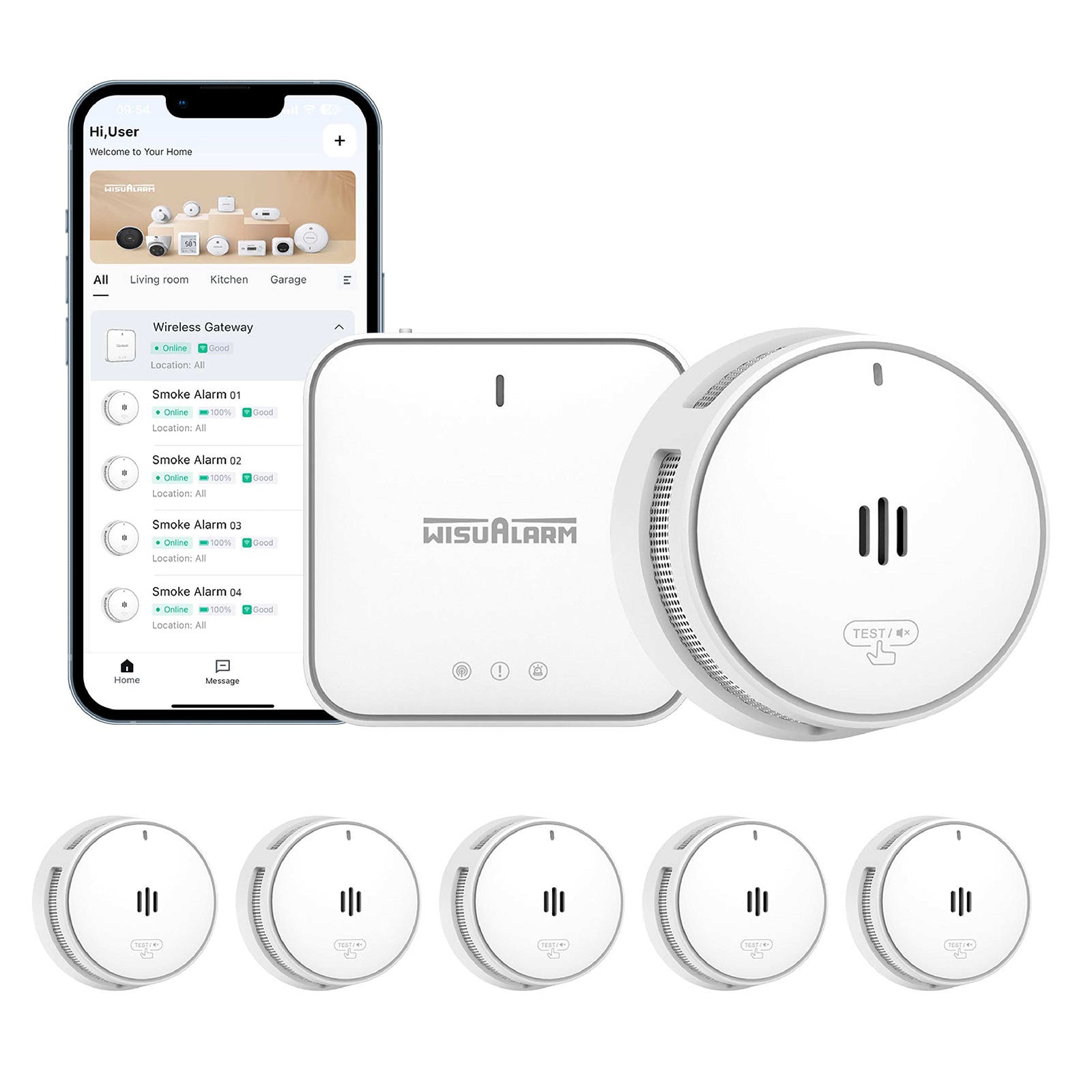 Gateway and 5PC Smoke Alarms