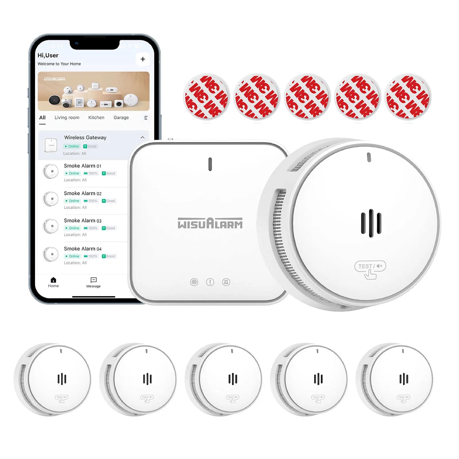 Gateway and 5PC Smoke Alarms