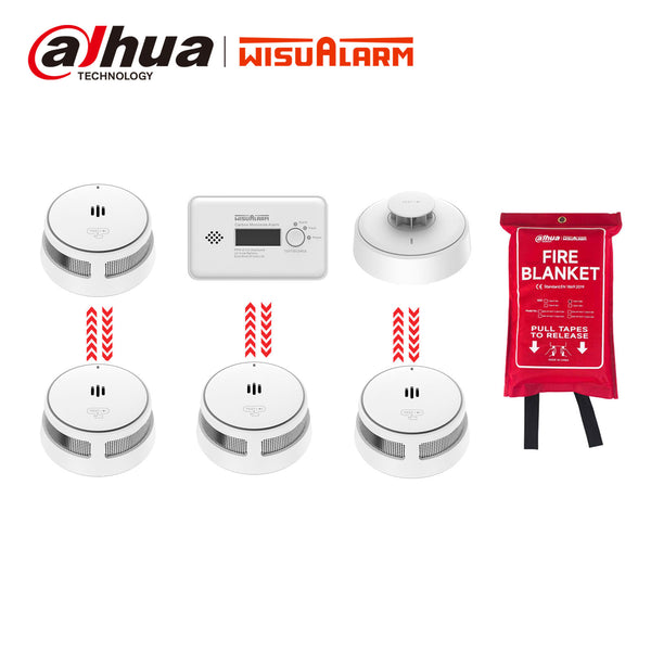 Interlinked Smoke & CO & Heat Alarm Set New & Fire Blanket
