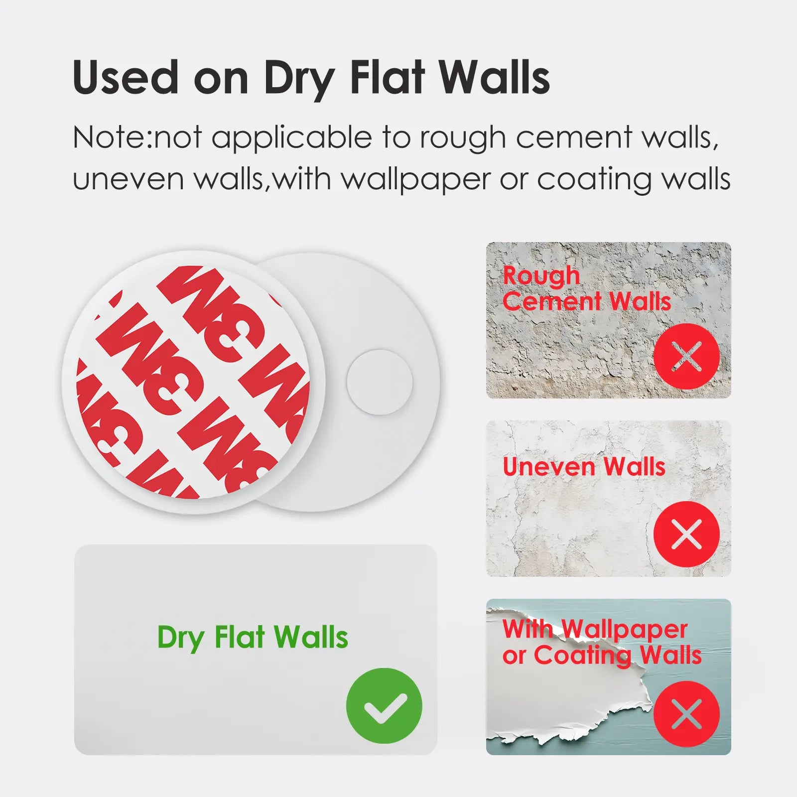 DHI-HY-MAP01 Magnetic Adhesive Pad used on dry flat walls
