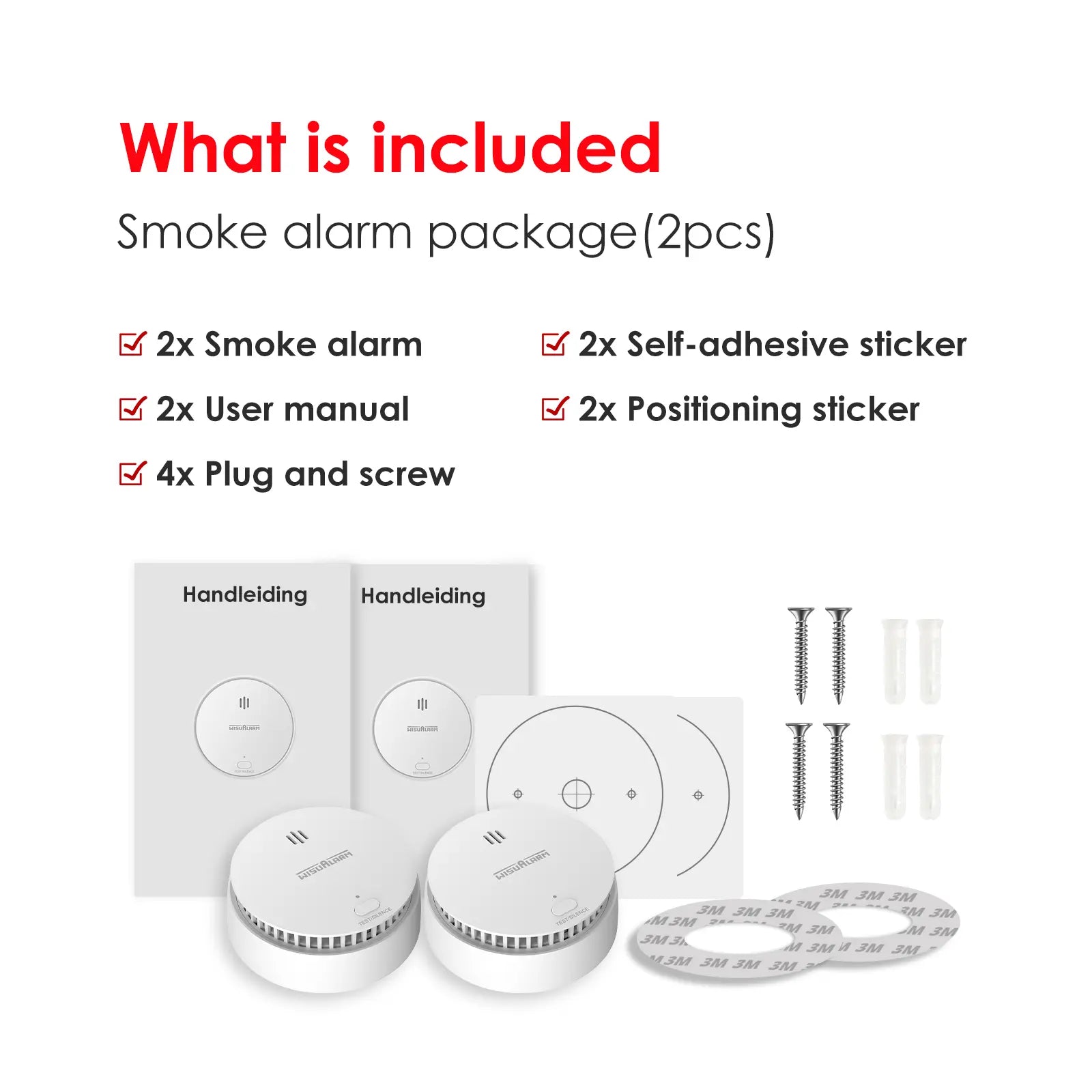 DHI-HY-SA20A_2PCS two smoke alarms Package List