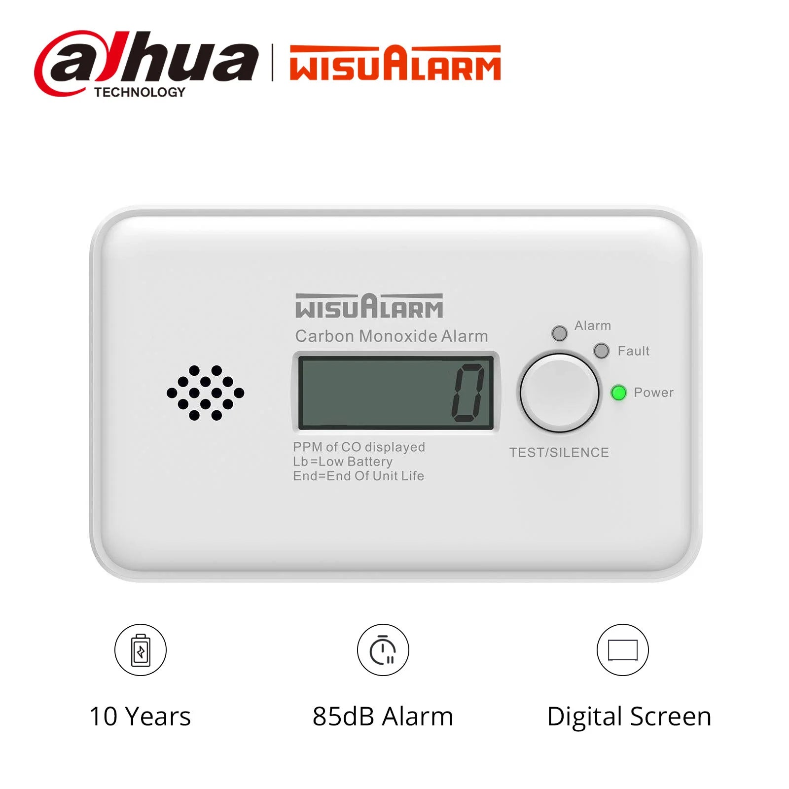 Carbon Monoxide Detector With 10 Years Battery