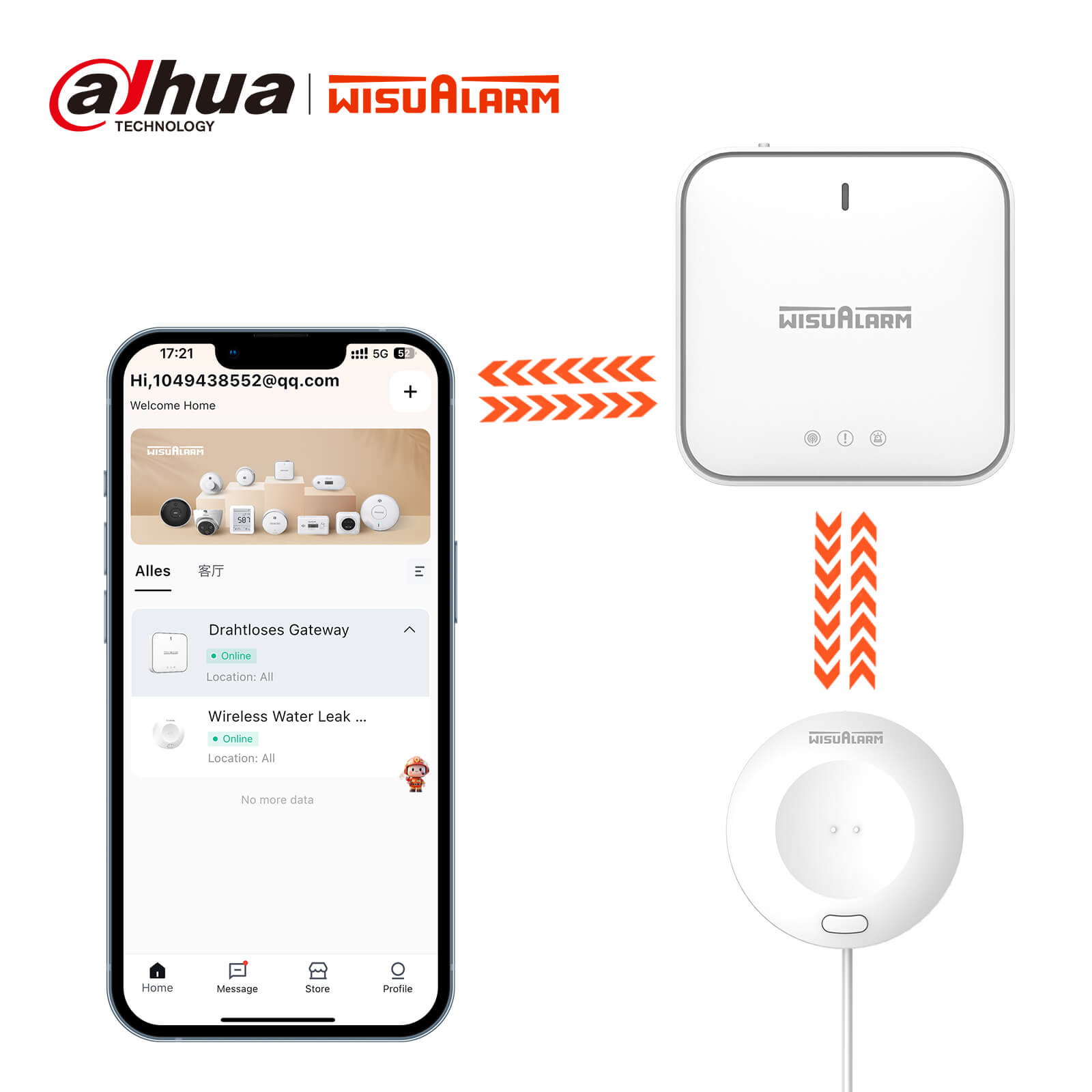 Interlinked Water Leak Detector With Wireless Gateway