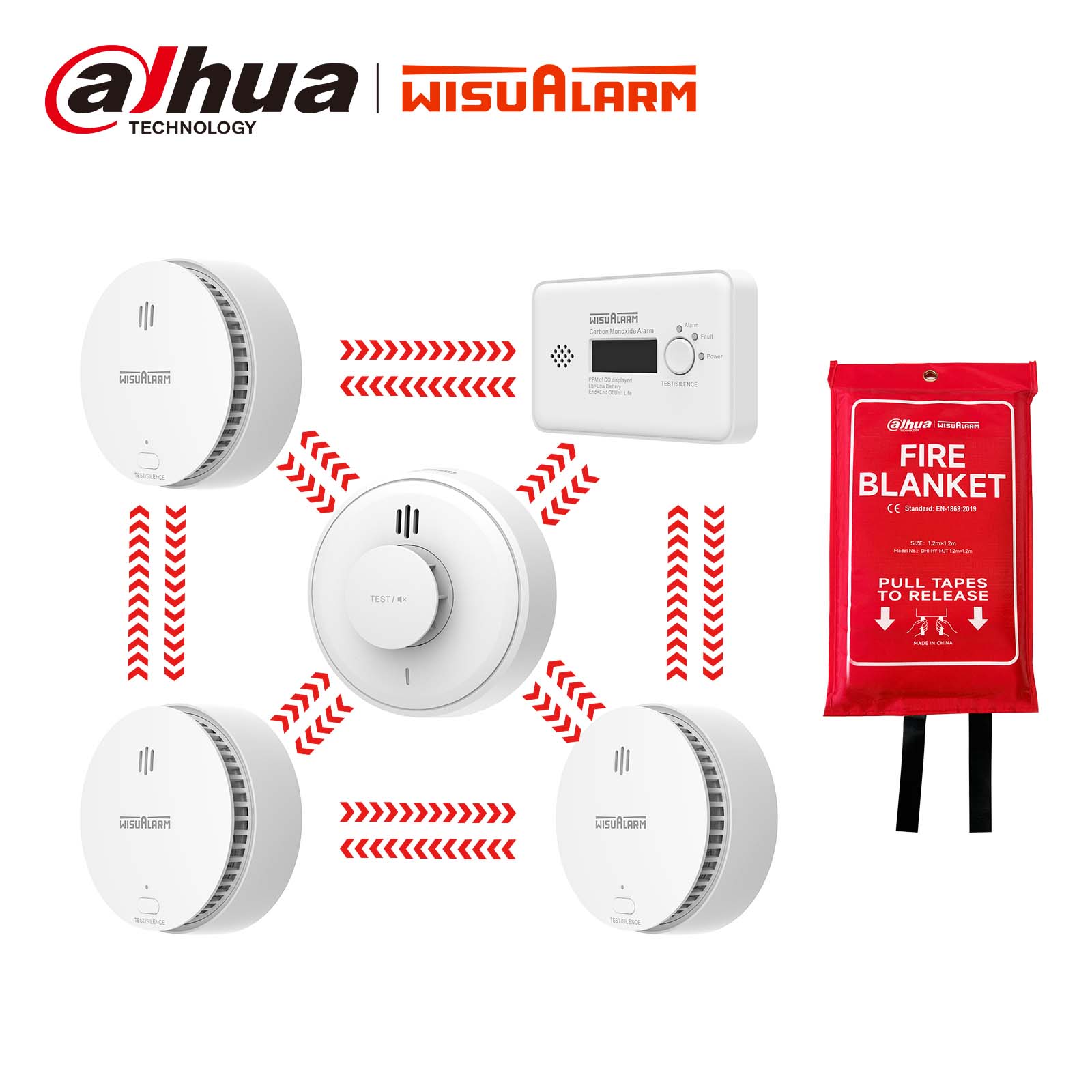 KIT1-3S1C1H-R8 Fire Alarm Kit With Fire Blanket