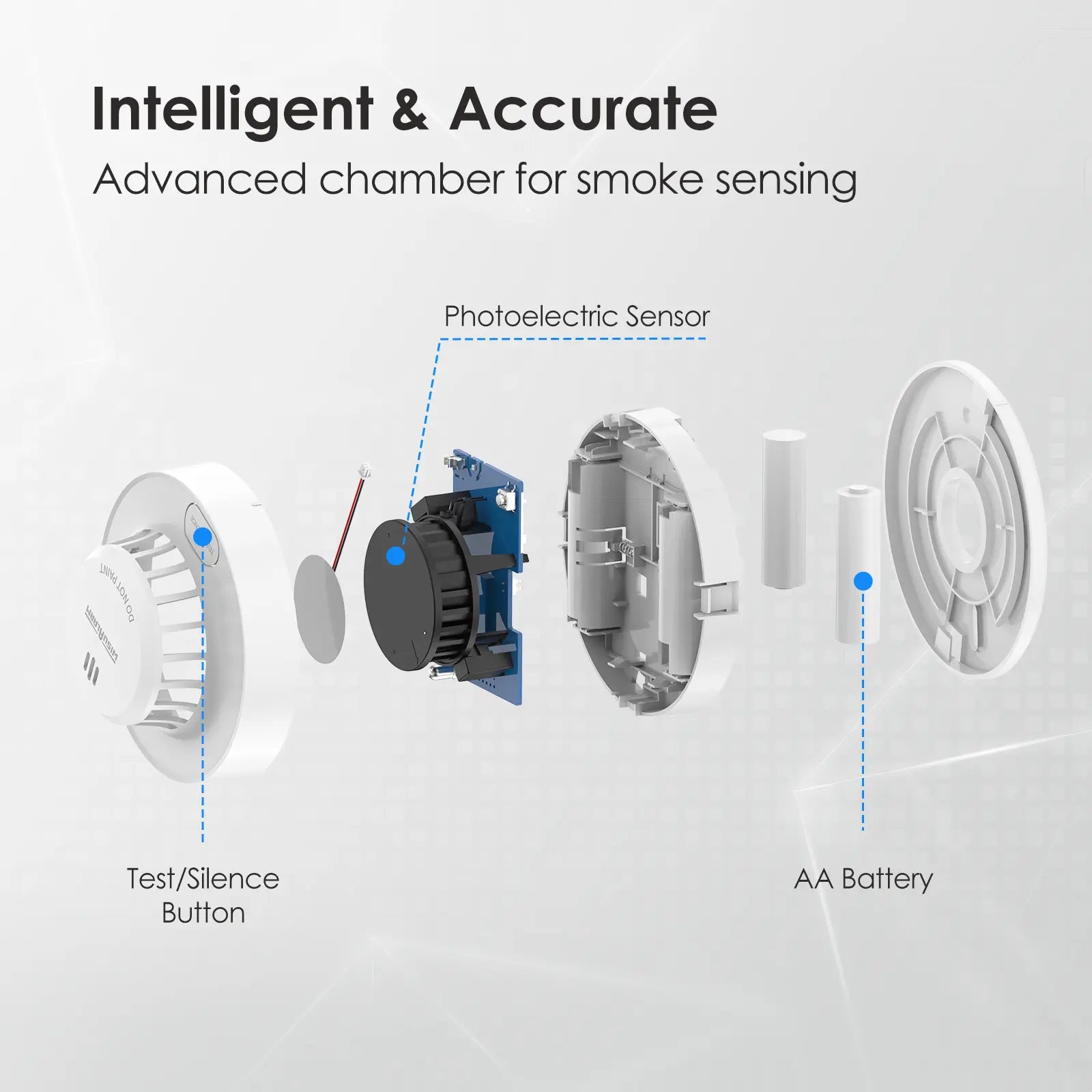 S01 AA battery smoke alarm intelligent and accurate