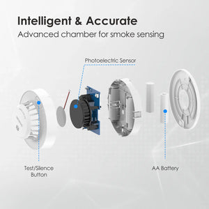 S01 AA battery smoke alarm intelligent and accurate