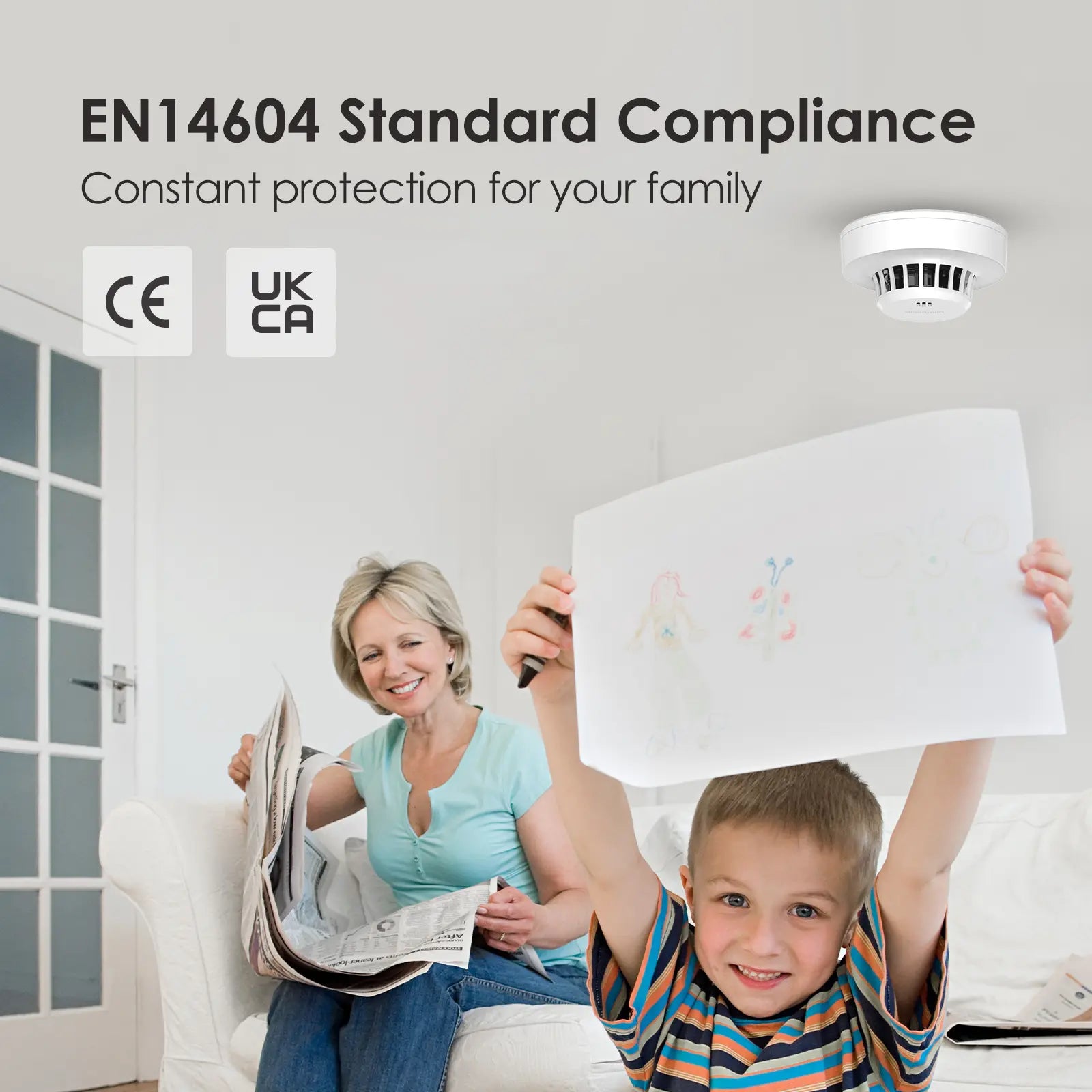 S01 AA battery smoke alarm EN14604 Standard Compliance