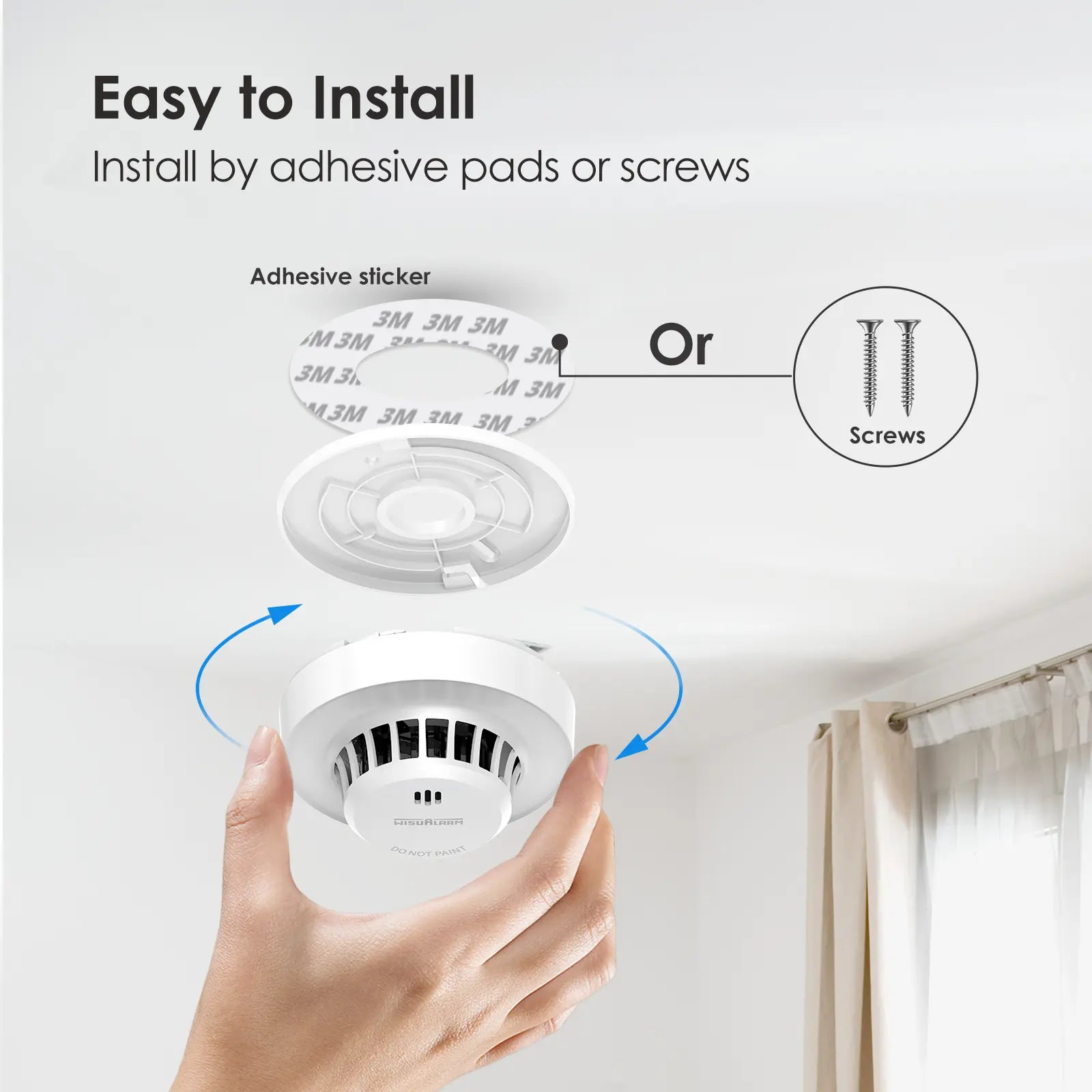 S01 AA battery smoke alarm easy to install