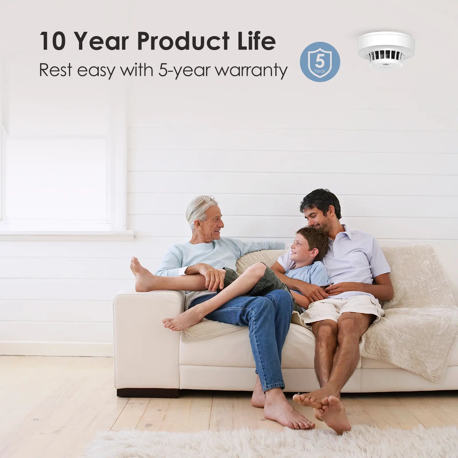 S01 AA battery smoke alarm 10 years product life