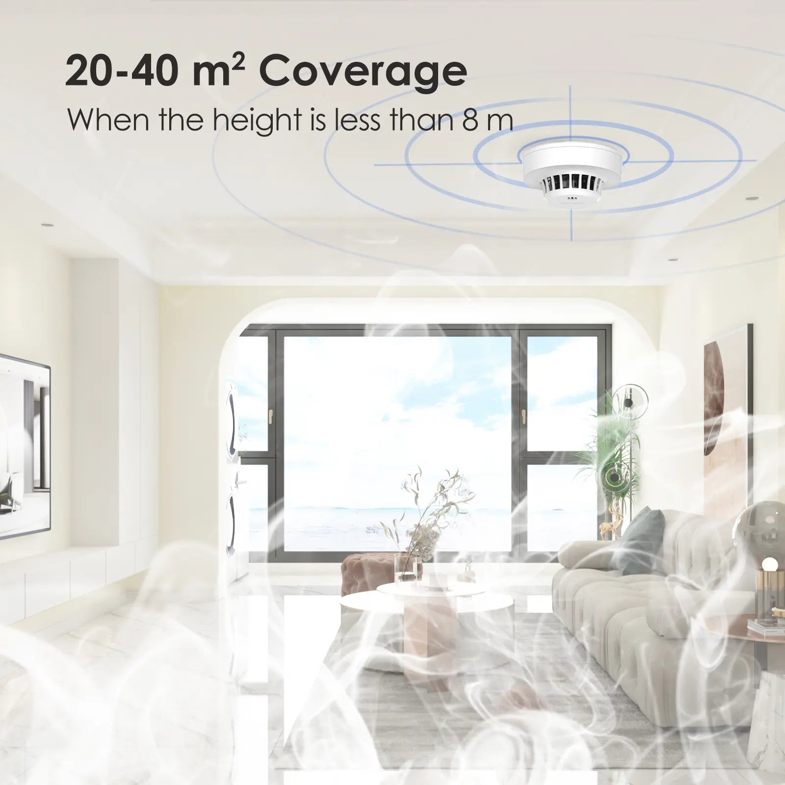 S01 AA battery smoke alarm 20-40㎡ coverage