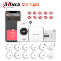 Wisualarm 1G10S1C1G2H-R8 Wireless Interconnected Smoke Alarm and Gas Alarm and Heat Alarm and Carbon Monoxide Alarm Bundle