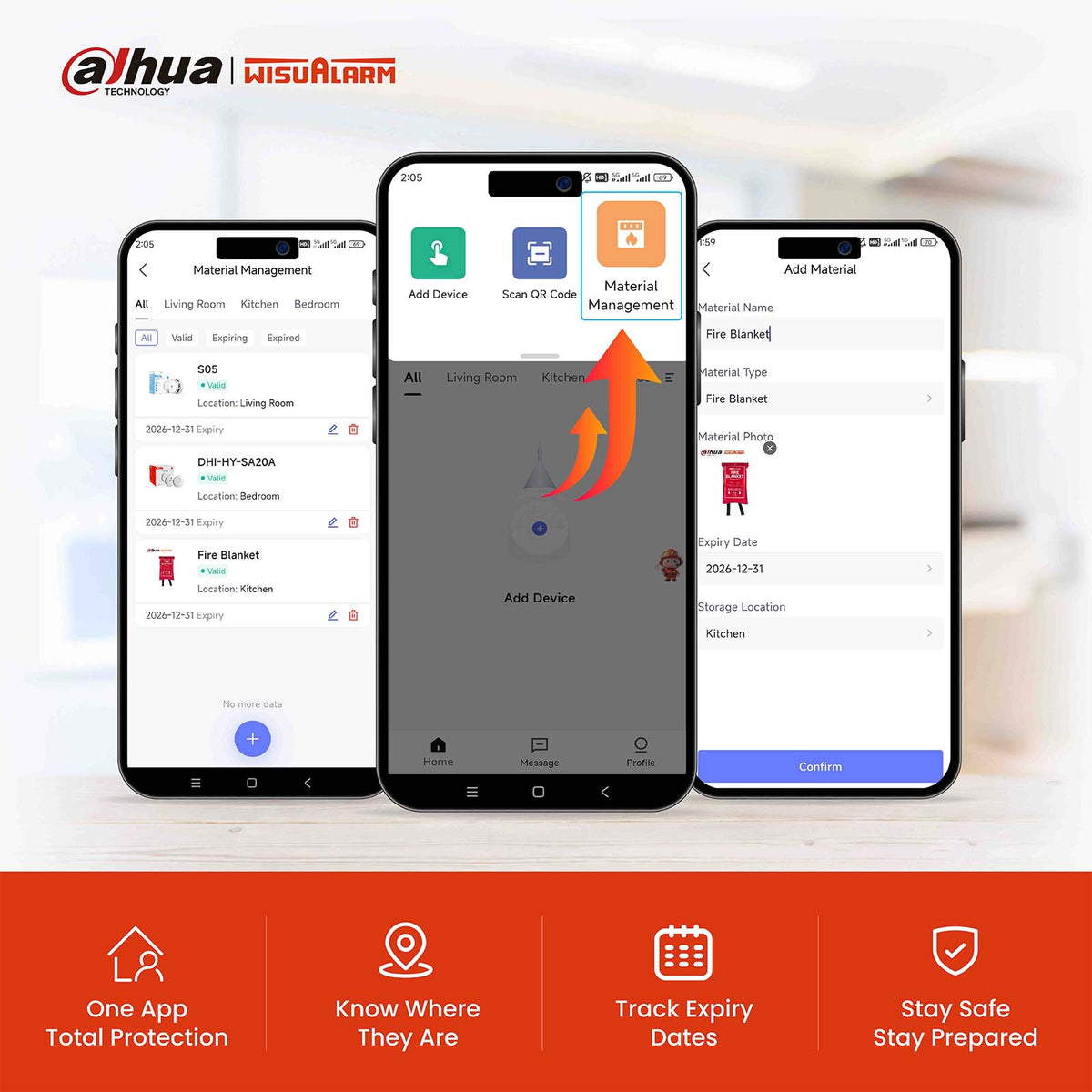 Wisualarm App Material Management
