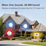 Load image into Gallery viewer, Wisualarm BD-2S1H1C-R8 interlinked smoke alarm and heat alarm and carbon monoxide alarm bundle
