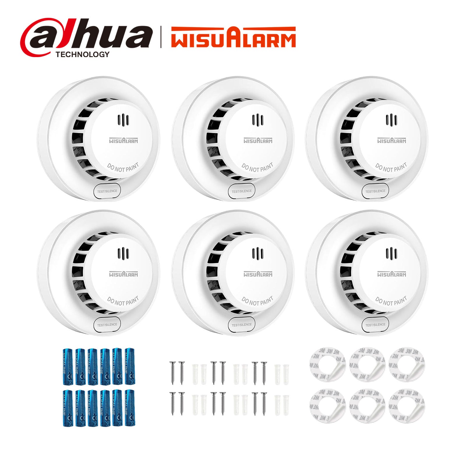 Wisualarm S01-6pcs Standalone Smoke Alarm with AA battery