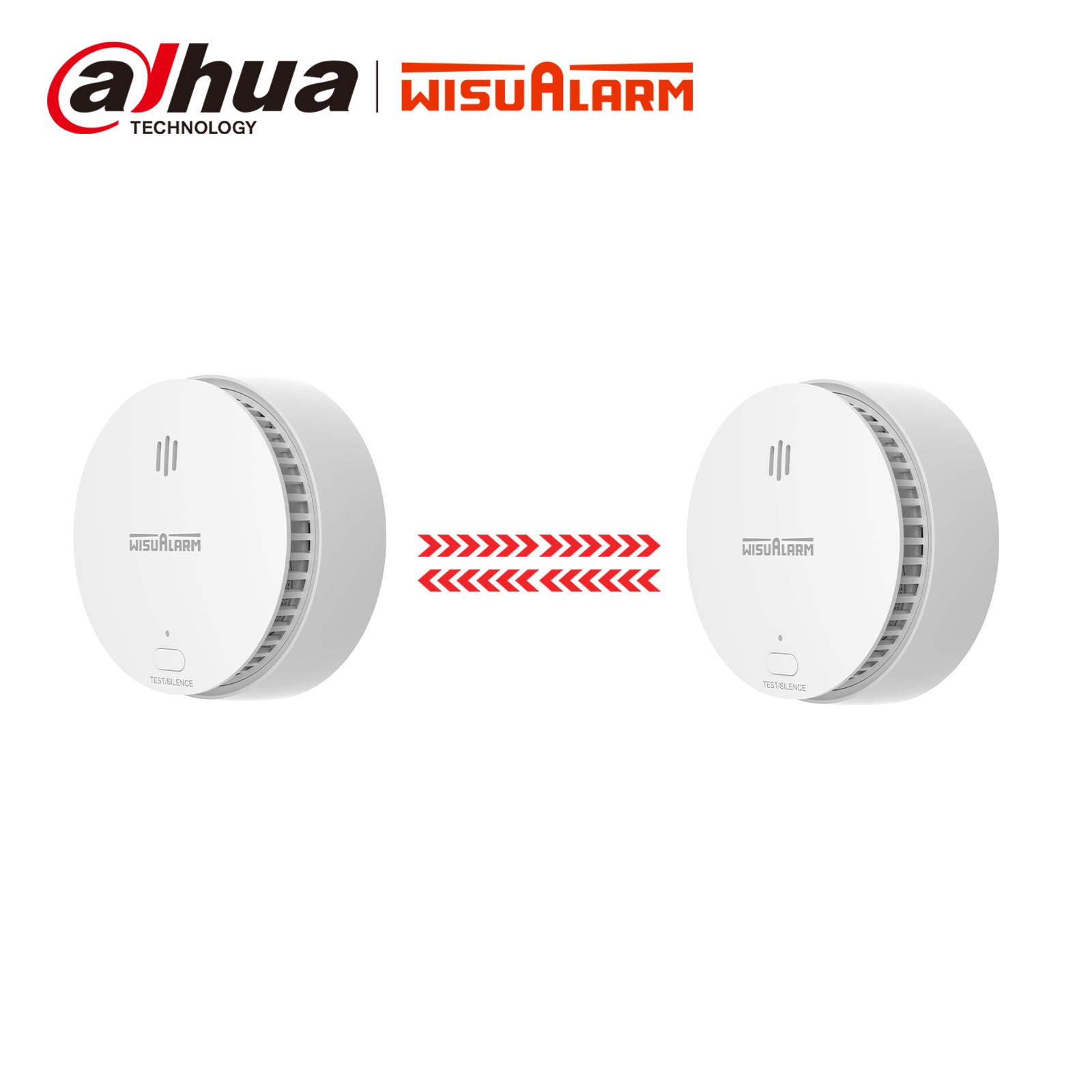 Wisualarm 2-pack interlinked smoke detectors wireless network with 10 year battery for reliable home fire safety