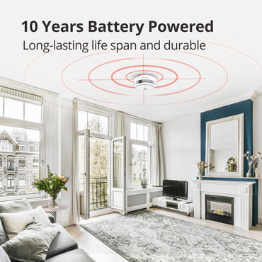 Wisualarm S05-A Standalone Smoke Alarm with 10 years battery powered, long-lasting life span and durable