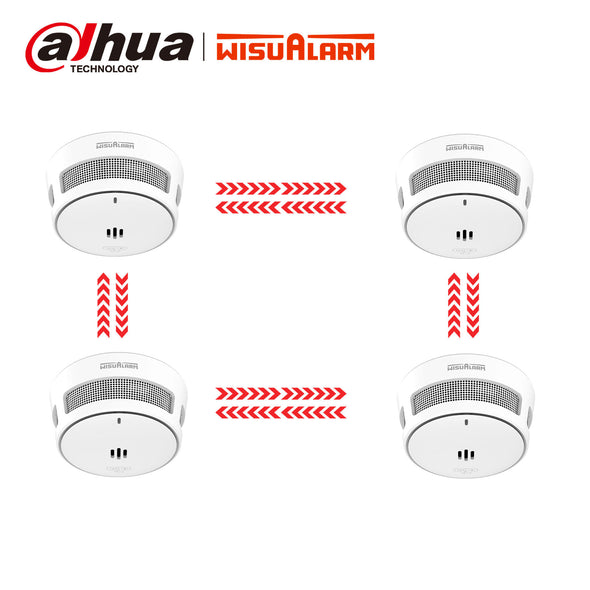 Wisualarm S05-R8-4PCS Interlinked smoke alarms 4pcs