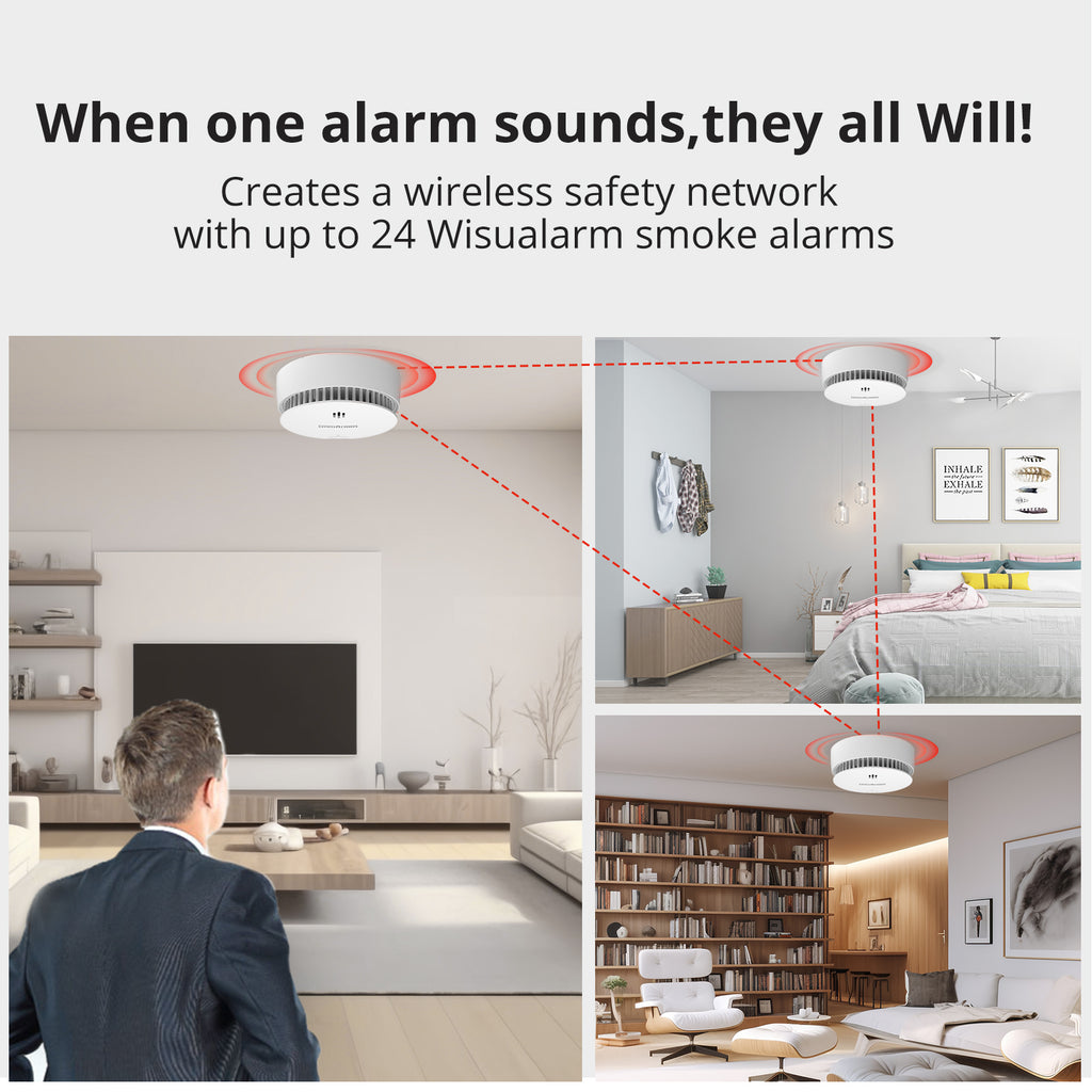 Wisualarm interlinked smoke alarm link up to 24 devices
