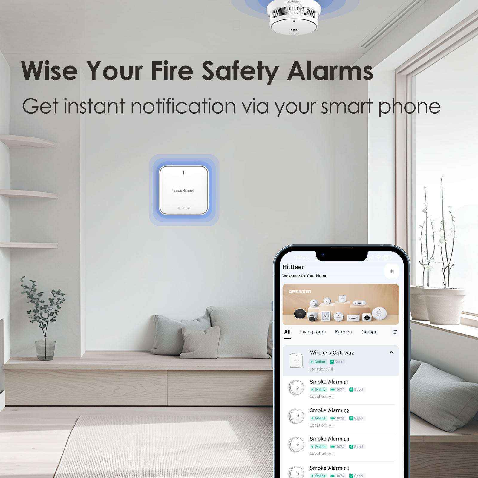Gateway and 5PC Smoke Alarms